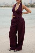 Merlot Linen Two-Piece