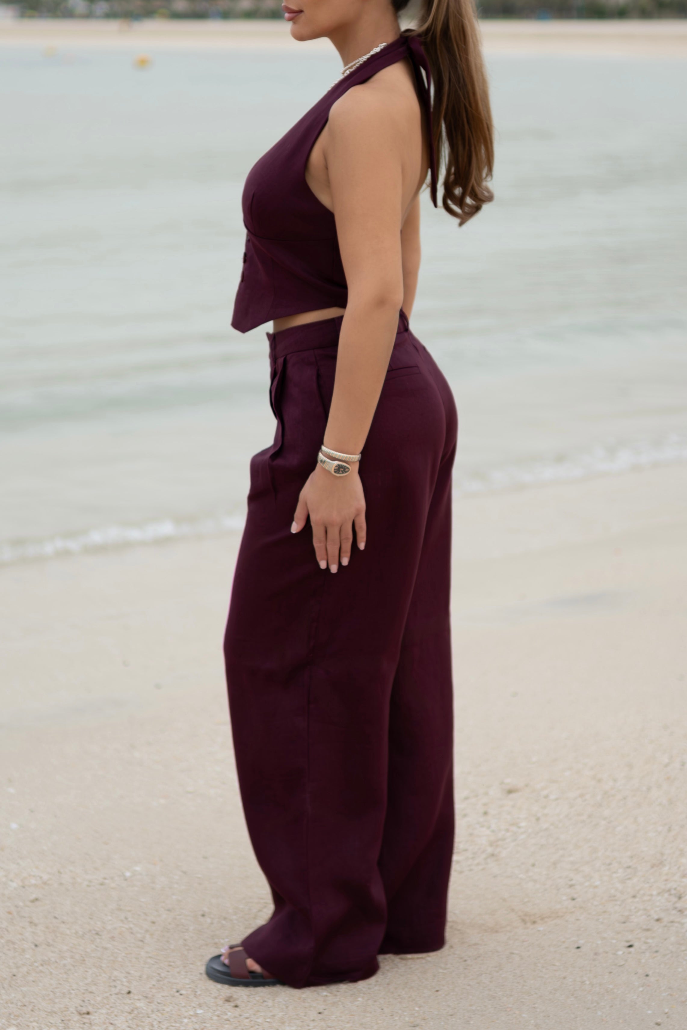 Merlot Linen Two-Piece