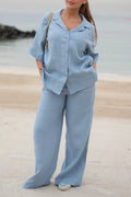 Azure Linen Two-Piece