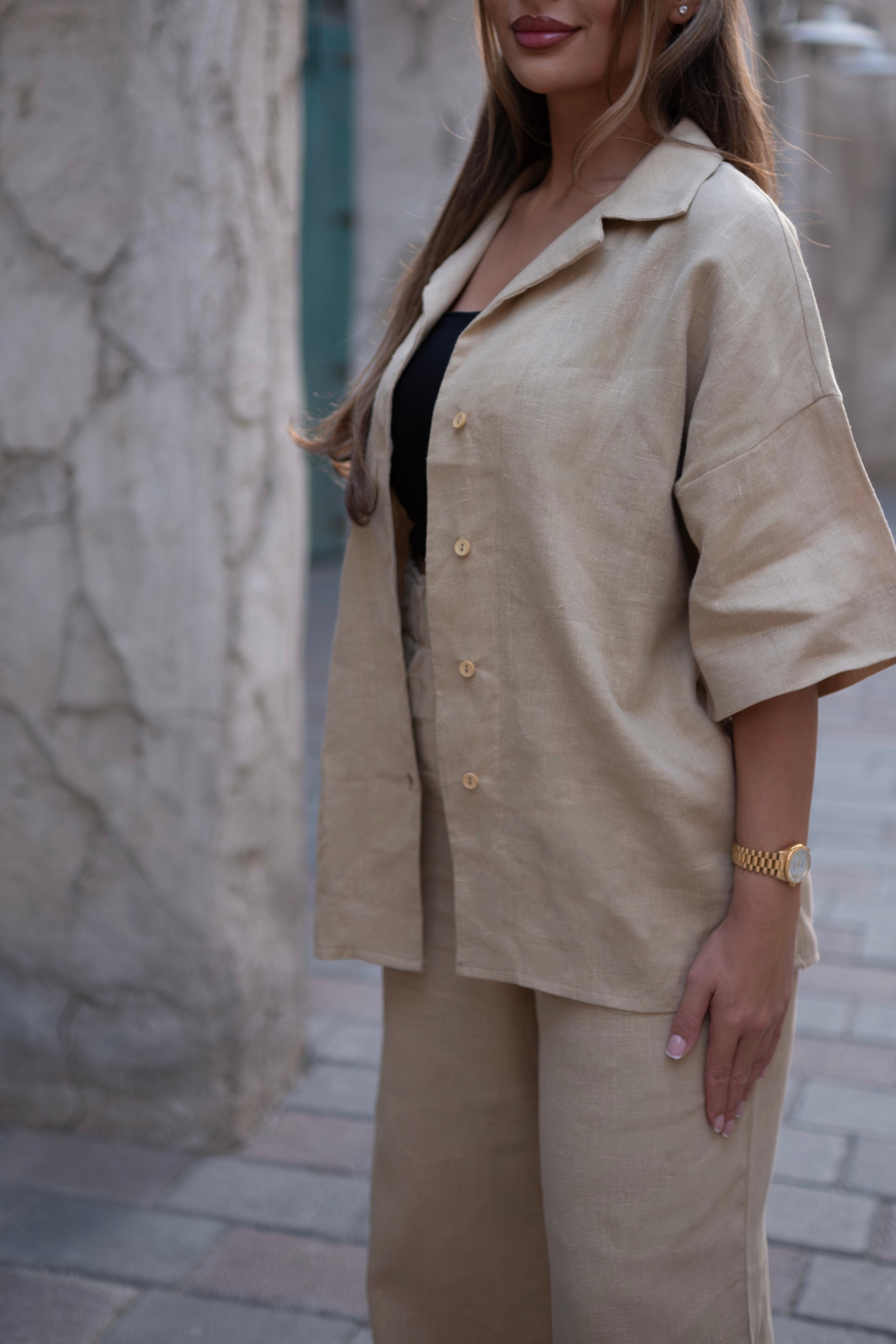 Verde Linen Two-Piece