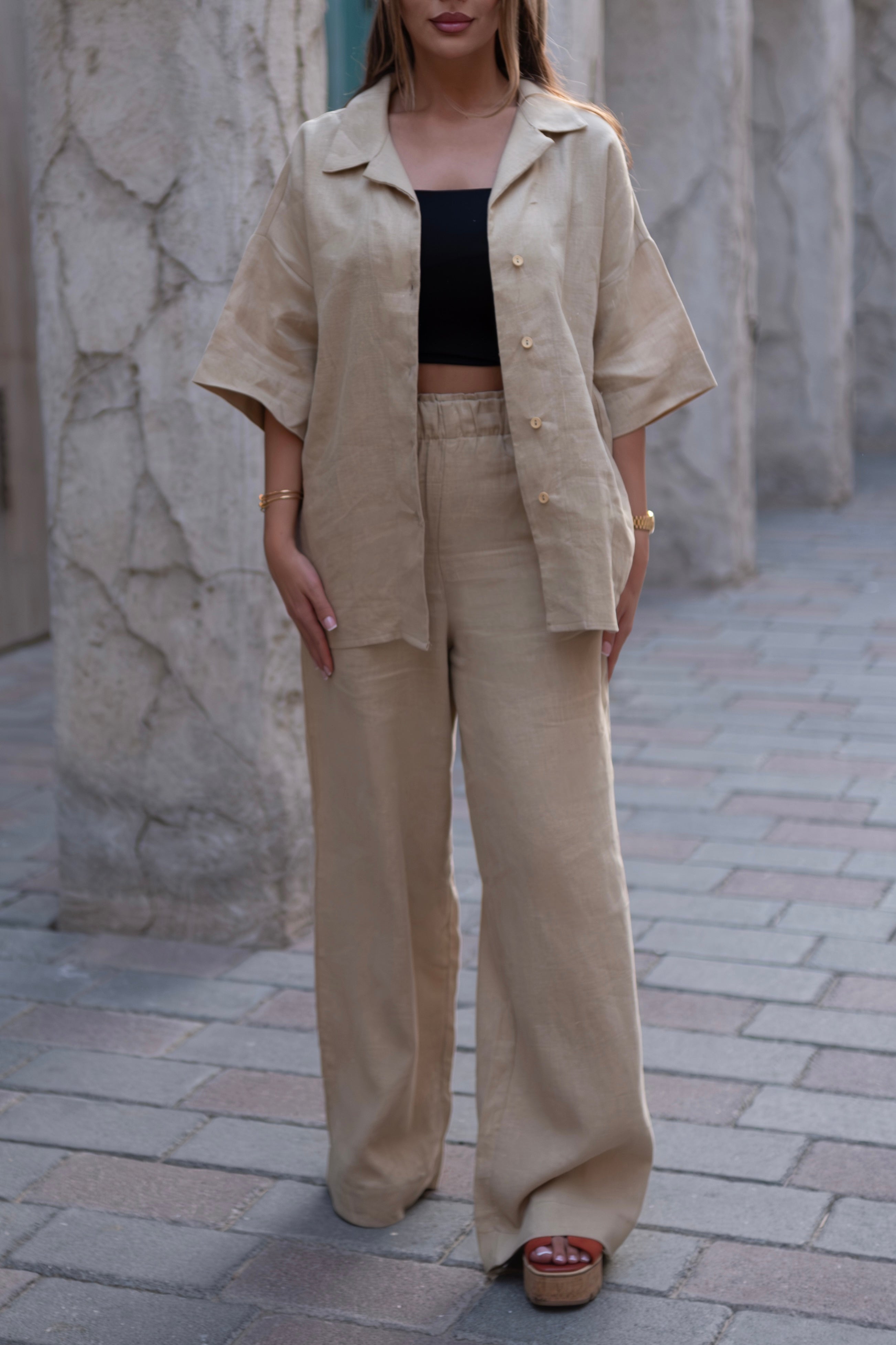 Verde Linen Two-Piece