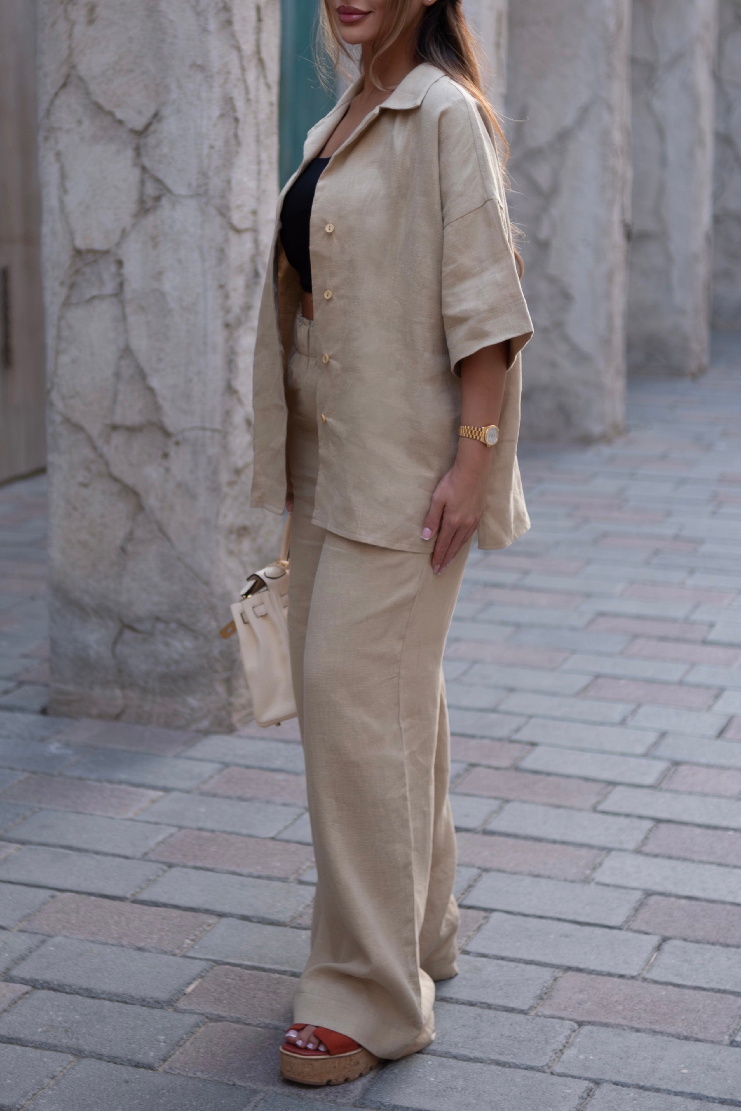 Verde Linen Two-Piece