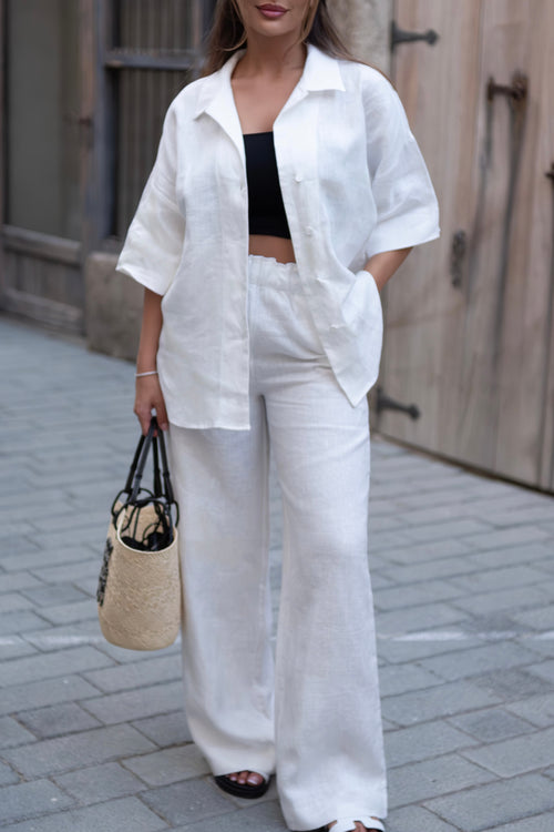 Arctic White Linen Two-Piece