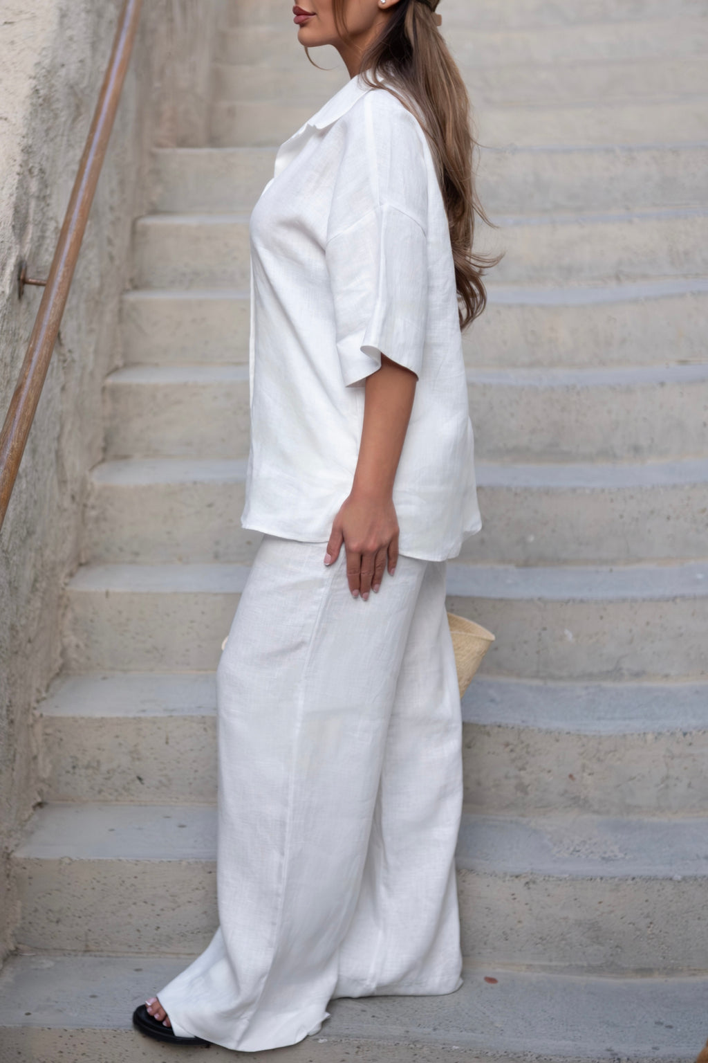 Arctic White Linen Two-Piece