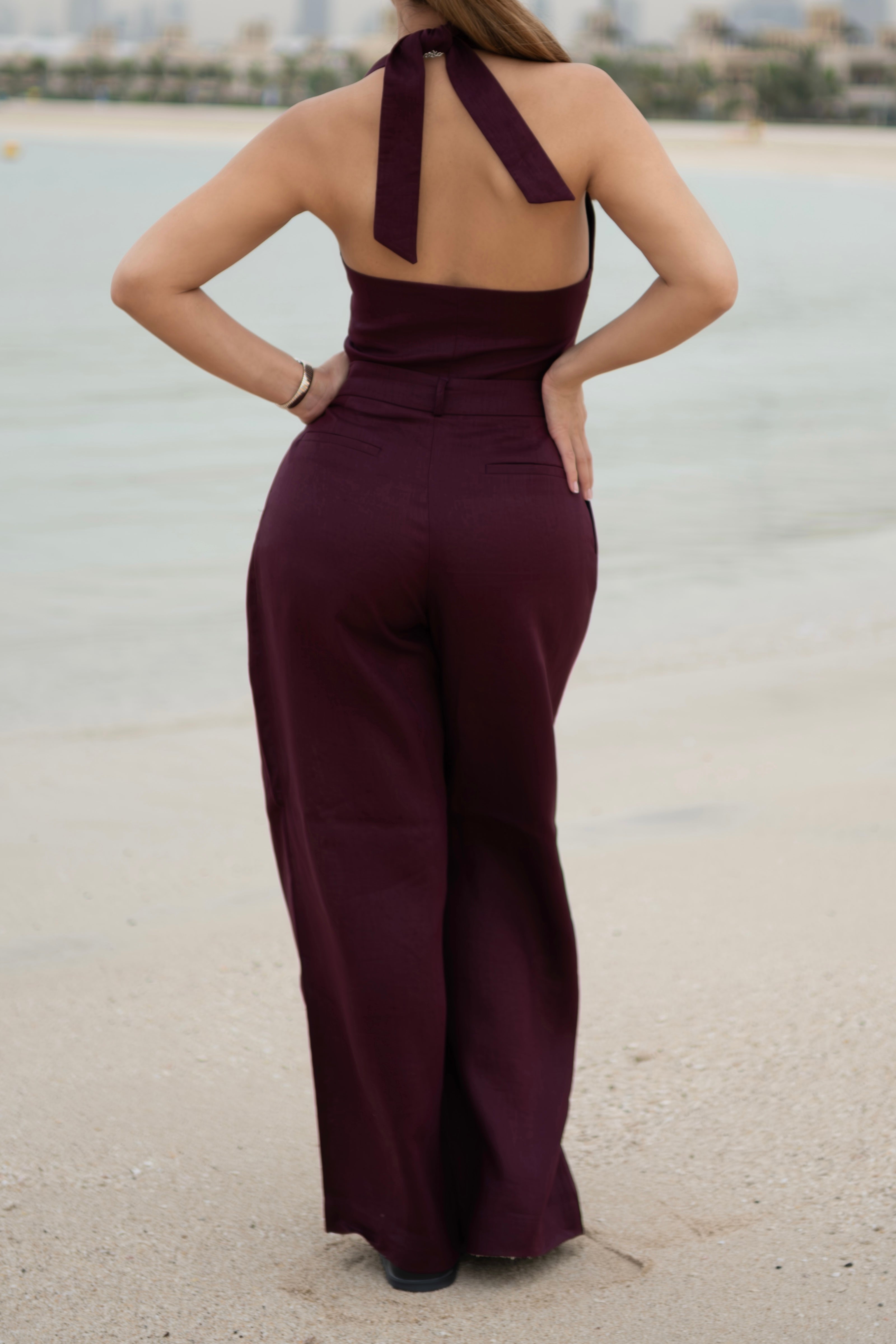 Merlot Linen Two-Piece